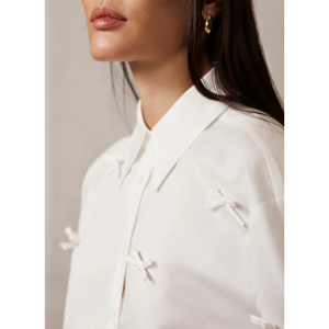 Mint Velvet White Bow Detail Shirt